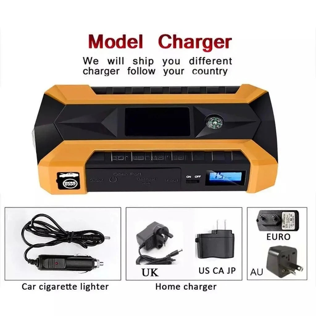 Arrancador/Iniciador de Batería Para Autos y Motos 4 en 1 🚗⚡ Bomba de aire + ENVIO GRATIS