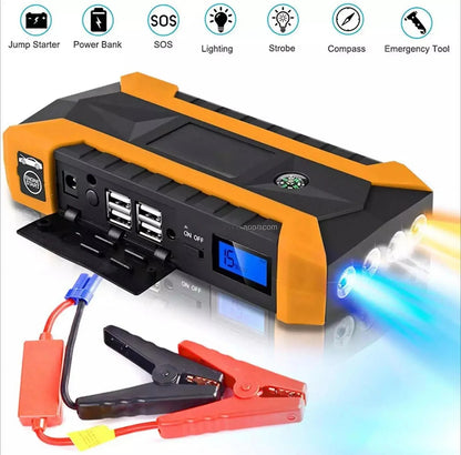 Arrancador/Iniciador de Batería Para Autos y Motos 4 en 1 🚗⚡ Bomba de aire + ENVIO GRATIS
