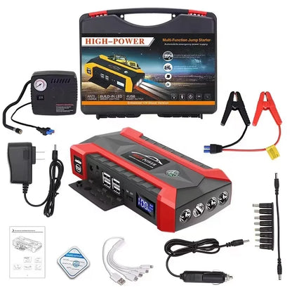 Arrancador/Iniciador de Batería Para Autos y Motos 4 en 1 🚗⚡ Bomba de aire + ENVIO GRATIS