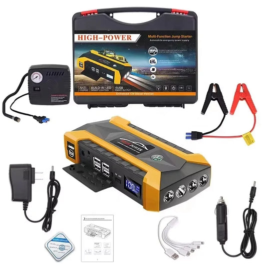 Arrancador/Iniciador de Batería Para Autos y Motos 4 en 1 🚗⚡ Bomba de aire + ENVIO GRATIS
