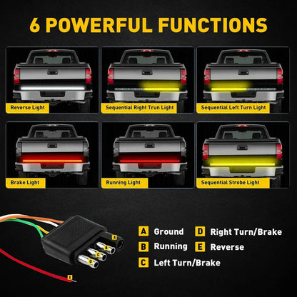 LED tailgate bar with brake, turn signal, reverse and running light functions – SecureLite